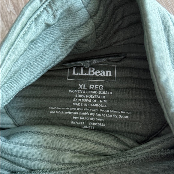 LLBean Airlight Funnelneck Pullover size XL green - Picture 5 of 8